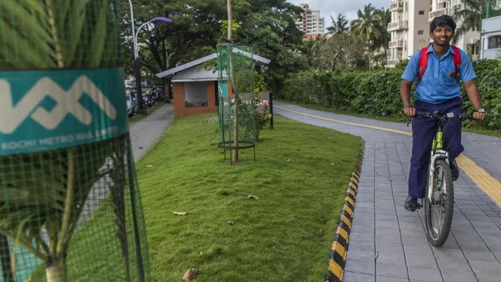 Man on bike, Kochi, India