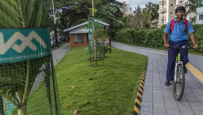Man on bike, Kochi, India