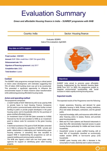 Ex-Post decentralized evaluation - NHB project SUNREF, India 